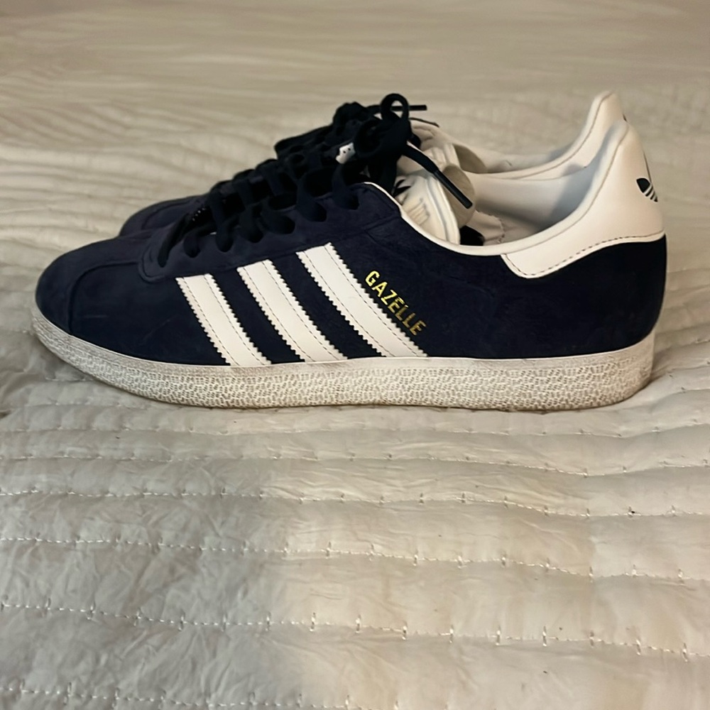 adidas Gazelle Dark Blue and White Sneakers